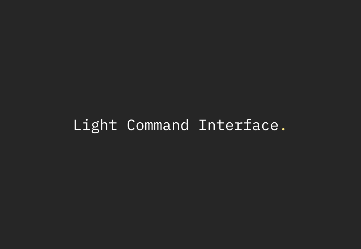 Title screen of the Light Command Interface project.